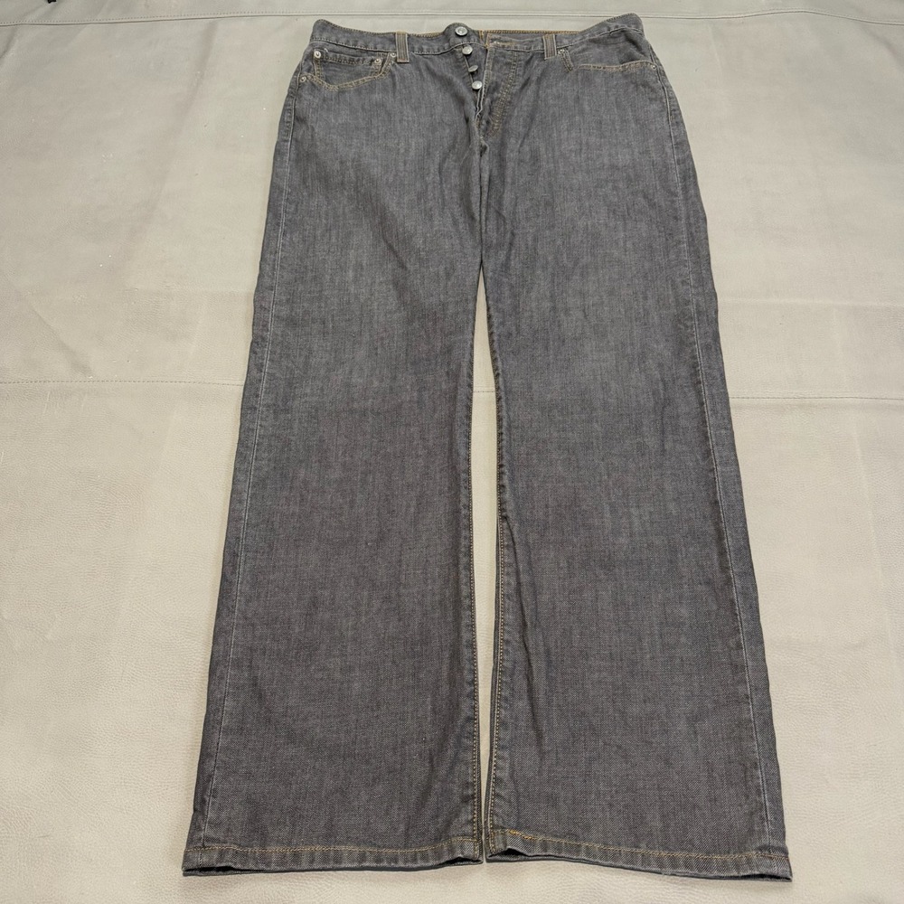 Levi 501 Men Grey Straight Leg Button Fly Denim Jean Rock‎ Y2K Skate-36x32-6004